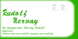 rudolf mervay business card